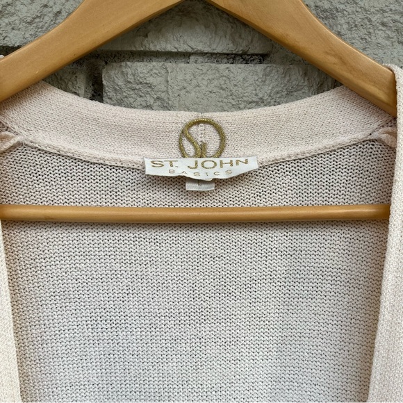 St. John Basics Cream Open Front Cardigan Size Large - Picture 4 of 8